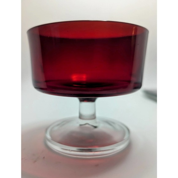 Vintage Arcoroc Ruby Red Glass Glassware Dessert Sherbet Stemmed France Cup - Picture 4 of 4